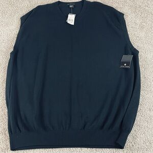 Cotton Traders Sweater Vest Men’s 4XL Black V Neck Golf Preppy Grandpa NWT T670